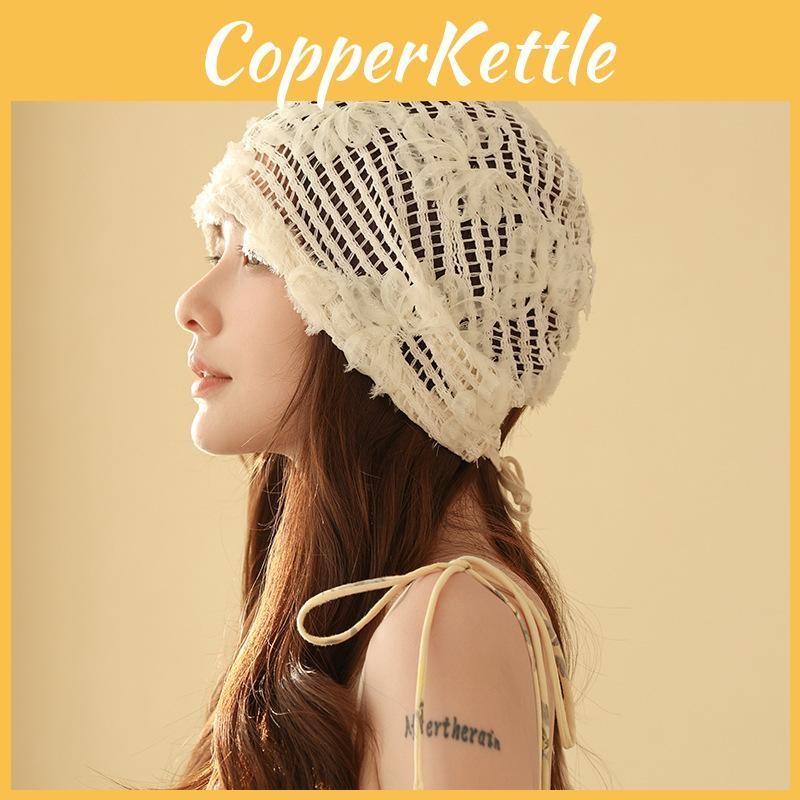 Color Solid Flower Knitting Versatile Unisex Alphabet Fall Winter Hat Outdoor
