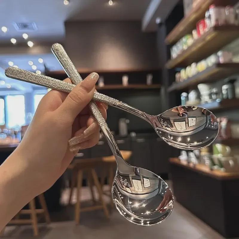 2024 Легкая роскошная ложка из нержавеющей стали с длинной ручкой
