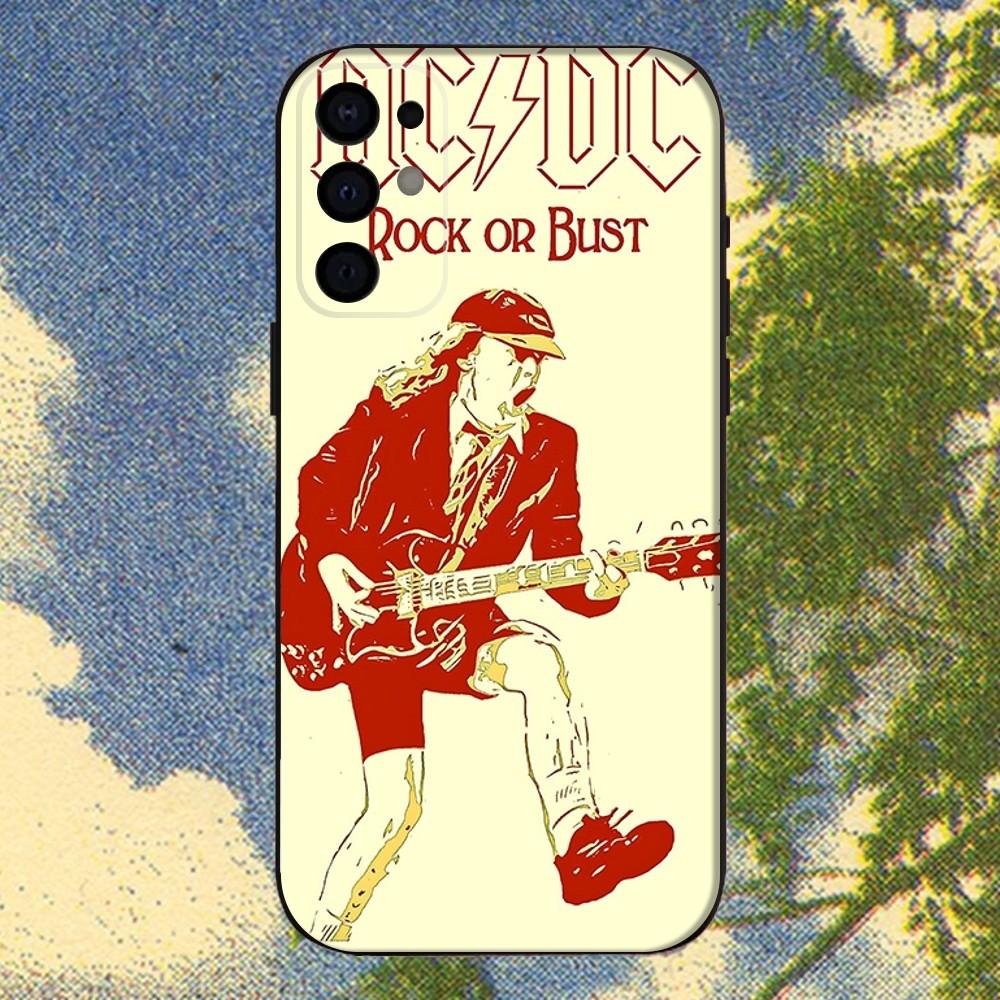 A-AC ROCK D-DC Band1 Phone Case For Samsung S25,S24,S21,S22,S23,S30,Ultra,S20,Plus,Fe,Lite,Note,10,9,5G Black Cover