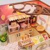 CUTEROOM Dollhouse Kit, Miniature Handmade Set, Beginner's DIY Wooden Dollhouse Toy with Dustproof Cover and LED Light (H023)