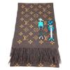 Louis Vuitton  MP2964 Virgil Abloh charpesLV friends fringe Scarf wool Brown