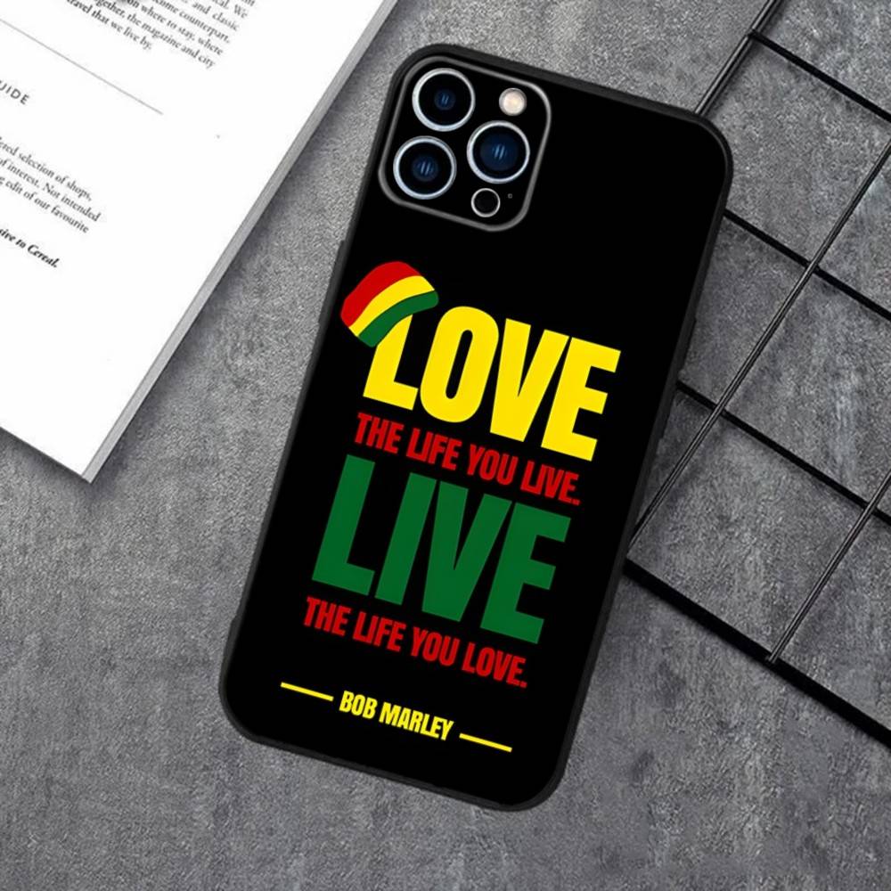 Чехол для телефона Bob Marley Rasta Lion для iPhone 16e, 16, 15, 14, 13, 12, 11, XS, XR, X, 8, 7, Pro, Max, Plus, mini Силиконовый Черный Чехол