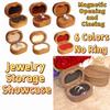 Wooden Wedding Ring Box Double Slots Ring Display Box Jewelry Storage Show Case  Wedding Ceremony
