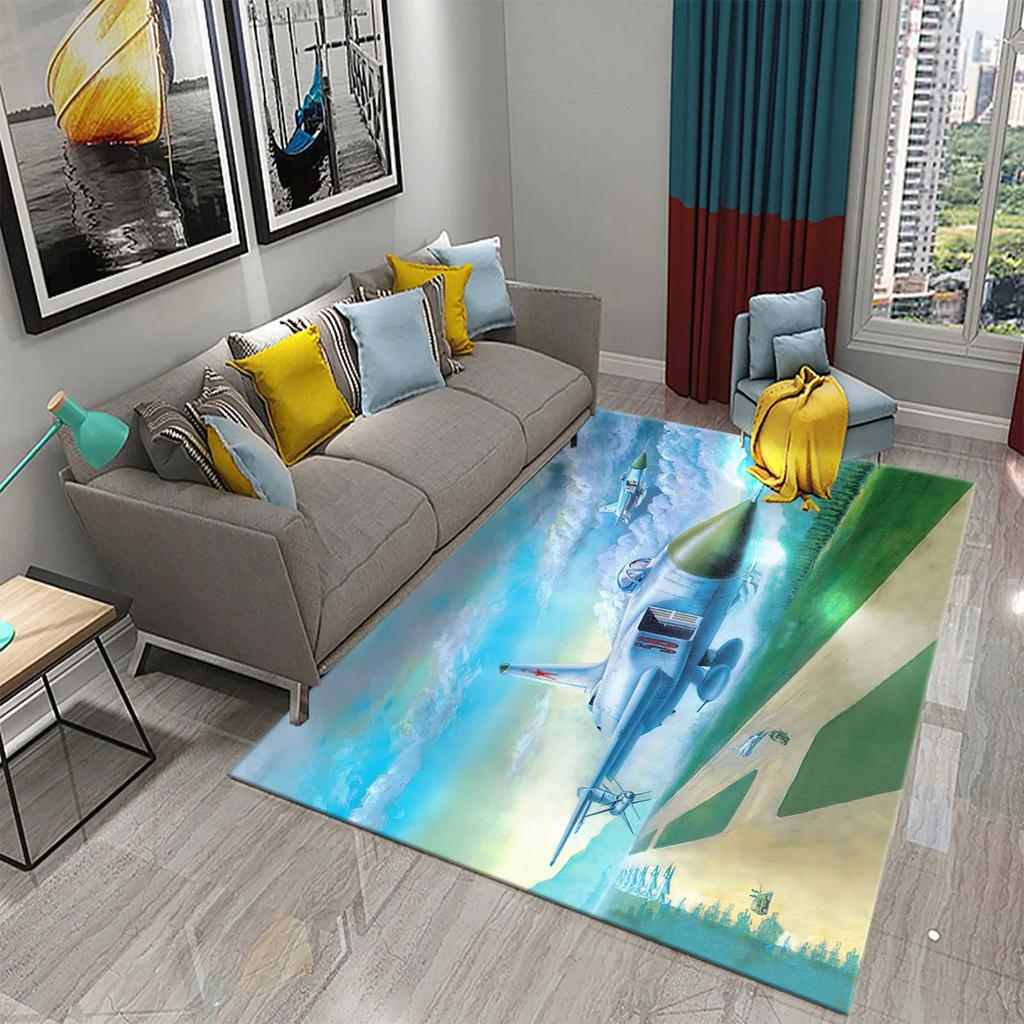 3D Красочный Ковер-картина маслом с самолетом для декора гостиной, спальни, коврики для ванной, кухни, нескользящий коврик для пола, ковры для домашнего декора