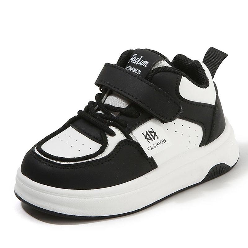 Kids Spring Autumn High Top White Shoes Boys Girls Soft Sole Casual Sneakers Baby Sports Canvas Shoes