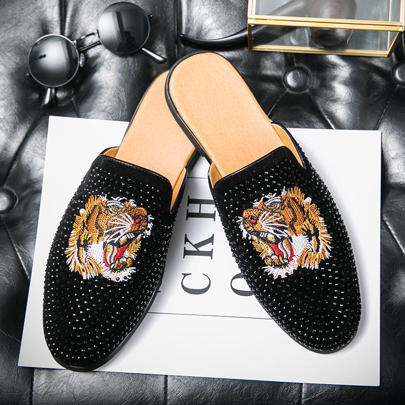 Дизайнерский бренд, роскошные черные полуботинки для мужчин, кожаные туфли, мужские мюли, повседневные шлепанцы, тапочки, сандалии, мужские модные мокассины 2024