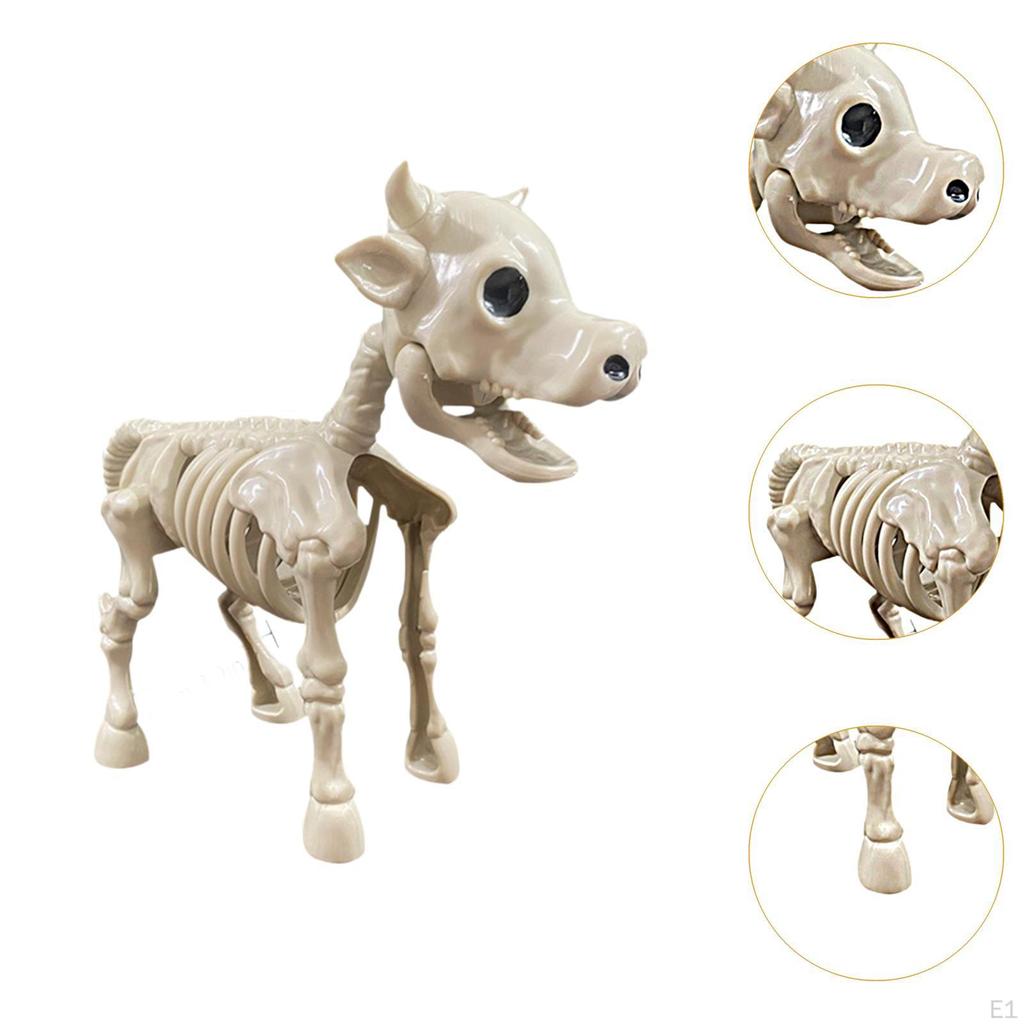 Cow Skeleton Statue Desktop Ornament Halloween Decor Art Crafts Decorative Figurine for Table