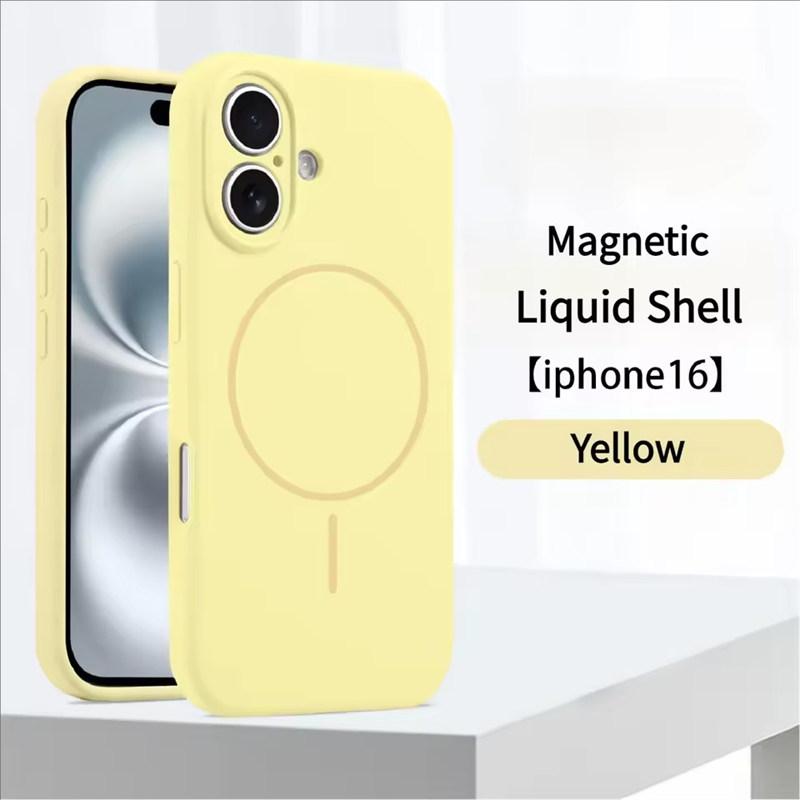 Высококачественный жидкий силикон для чехла MagSafe для iPhone 17 16 15 14 13 12 Pro Max Plus Магнитное беспроводное зарядное устройство Fundas Защитная крышка