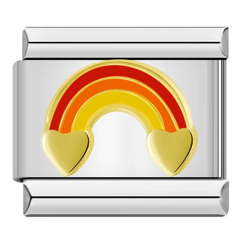 New Original Daisy Colour Love Butterfly Star Charm Italian Links Fit 9mm Bracelet Stainless Steel Jewelry Making DJ512