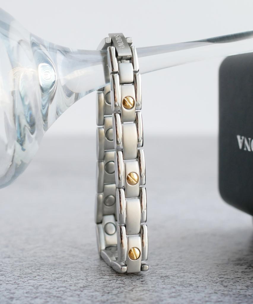 Sabona London 327 Executive Nailhead Duet Magnetic Bracelet