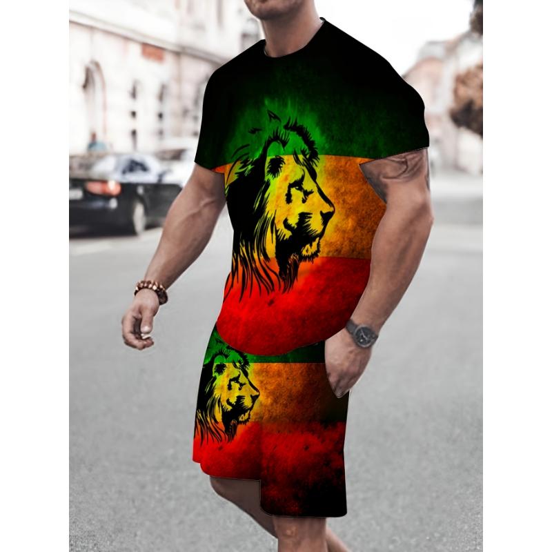 Комплект из 2 предметов: футболка, шорты, 3D-принт с изображением мультяшного кролика, летний повседневный топ с коротким рукавом, спортивные шорты для улицы и улицы