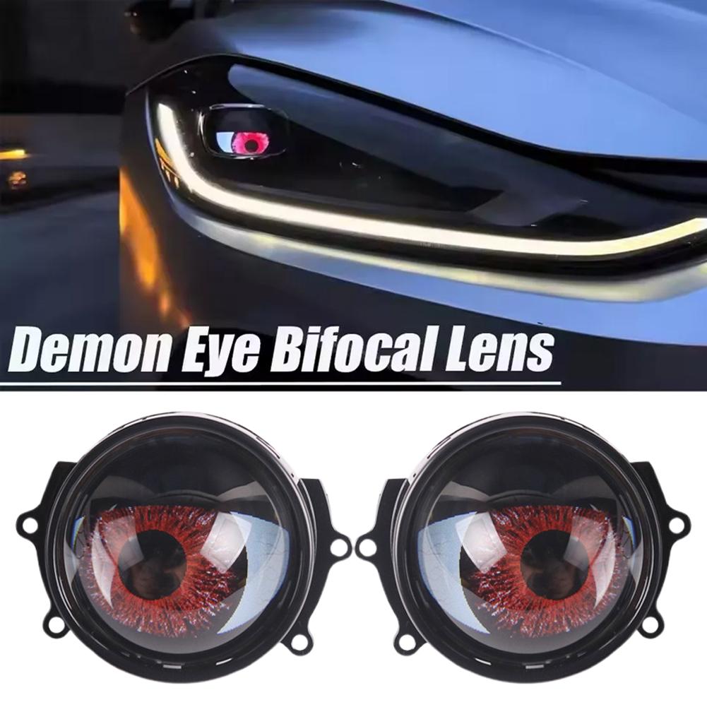 2024 Dynamic Devil Lights For 12v Car Demon Eye Red Eye Retrofit Kits Headlight Assembly Auto Accessories