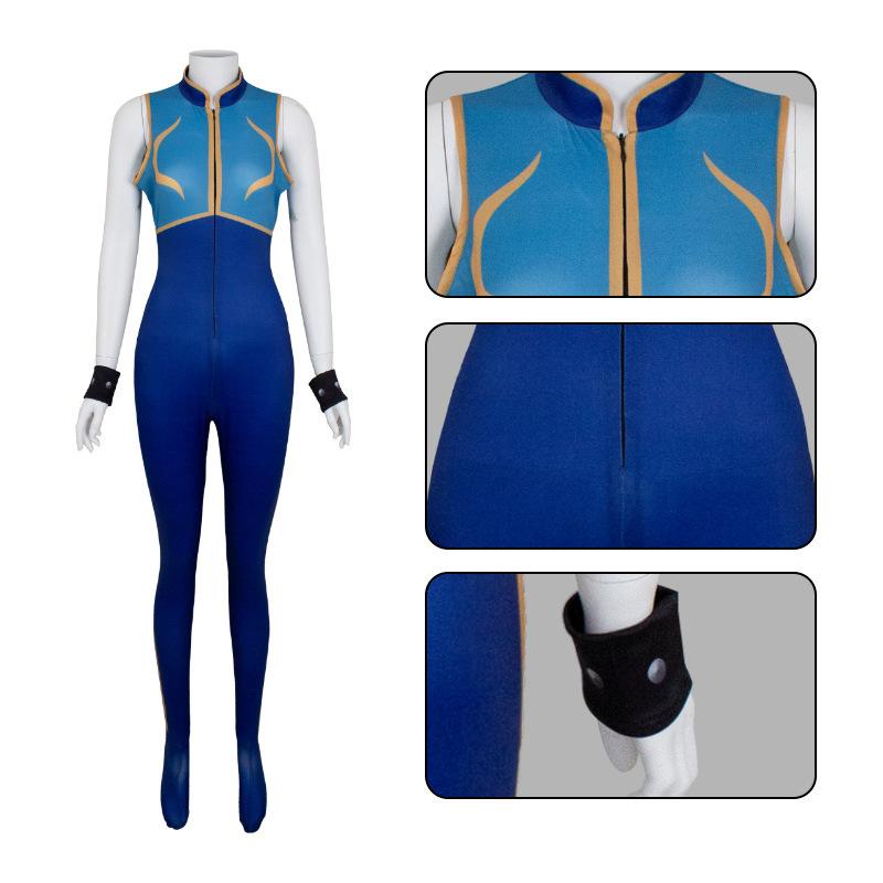 Персонаж аниме Косплей Street Fighter 6 Chunli Coswear Хэллоуин Облегающий комбинезон Chunli Qipao Сценический игровой костюм