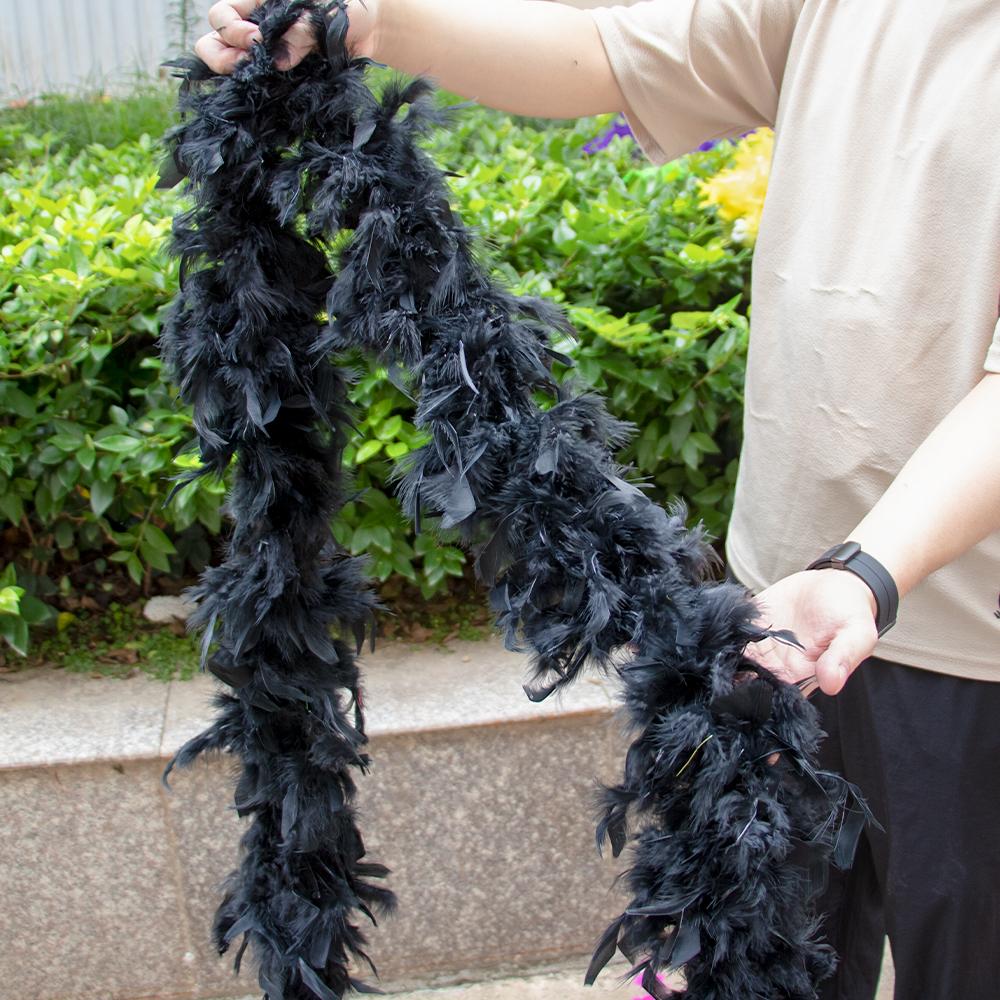 DIY 2M Natural Turkey Feather Boa Bulk - Pink Marabou Plumes for Wedding Decor, Carnival Costume, DIY Shawl Accessories