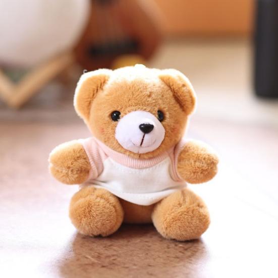 Кукольный брелок Плюшевая подвеска Медведь Дизайн футболки Легкий Держатель для ключей Удобный для переноски Брелок Аксессуары для рюкзака