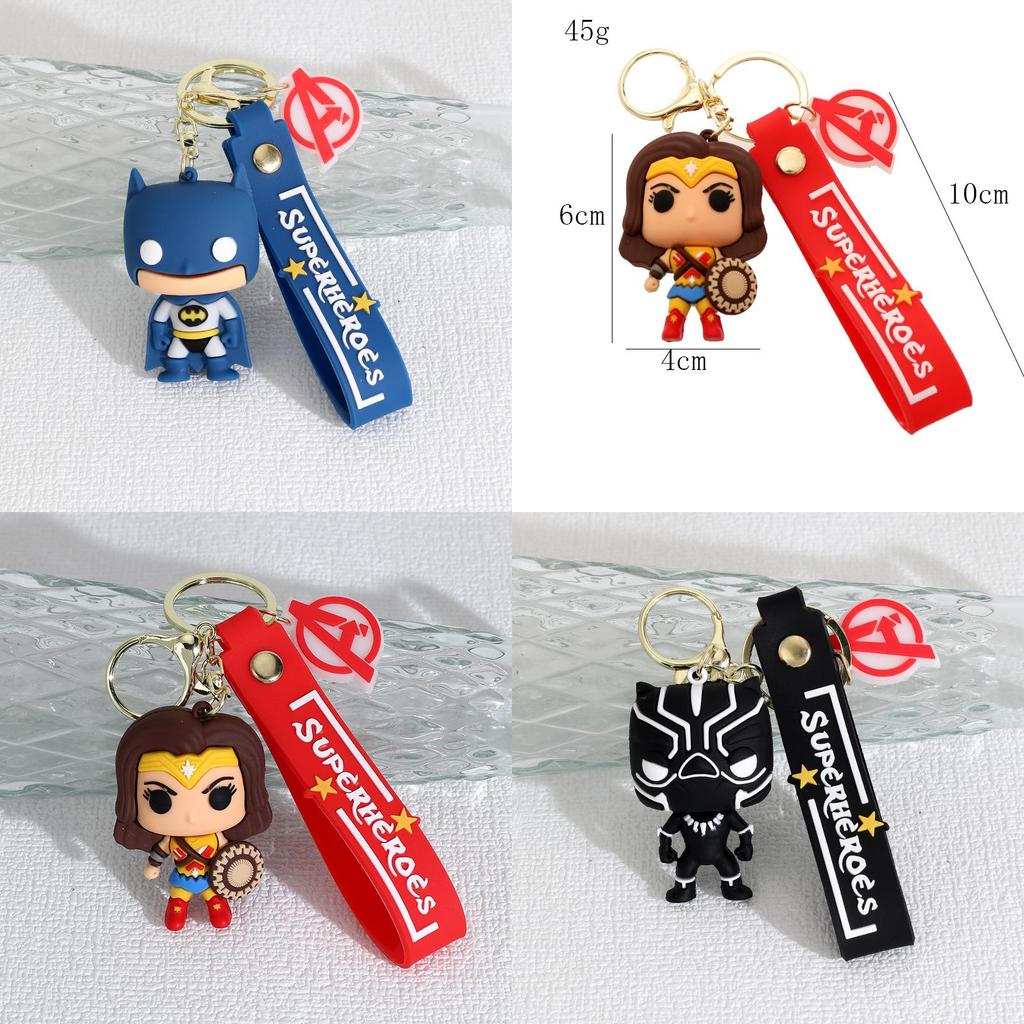 Мультяшный Marvel Капитан Америка Человек-паук Силиконовый брелок-подвеска Бэтмен Супергерой Маленький подарок
