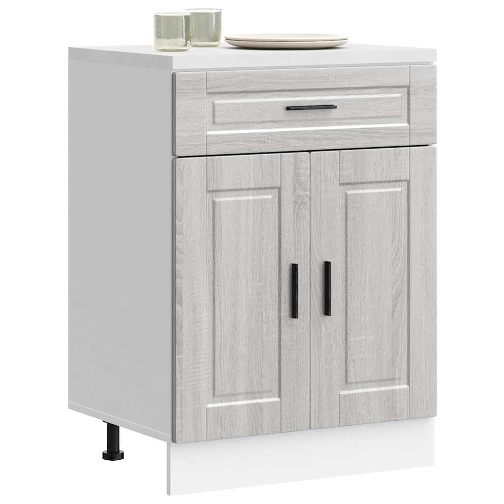Porto Kitchen Base Cabinet Grey Sonoma Particleboard