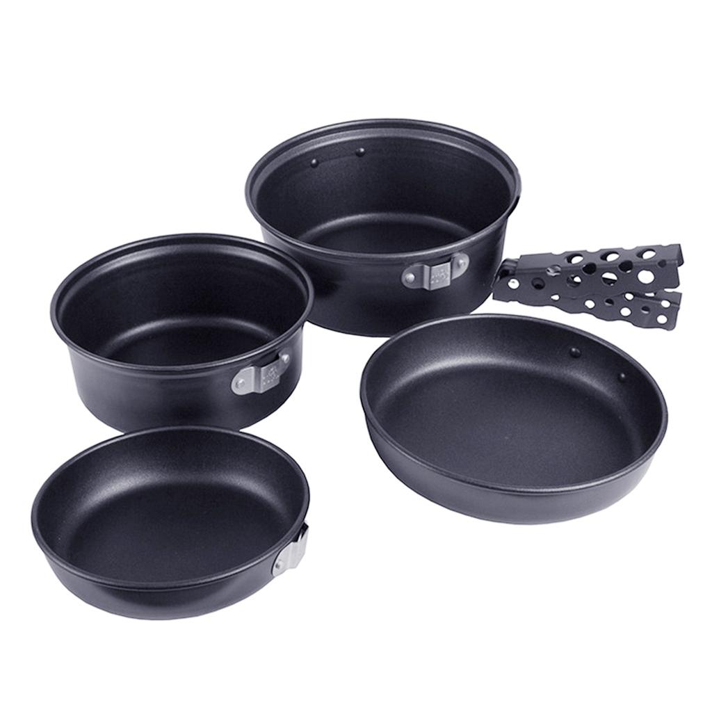 Набор походных тарелок и сковородок с антипригарным покрытием для походов, пикника и приготовления пищи, сверхлегкий портативный