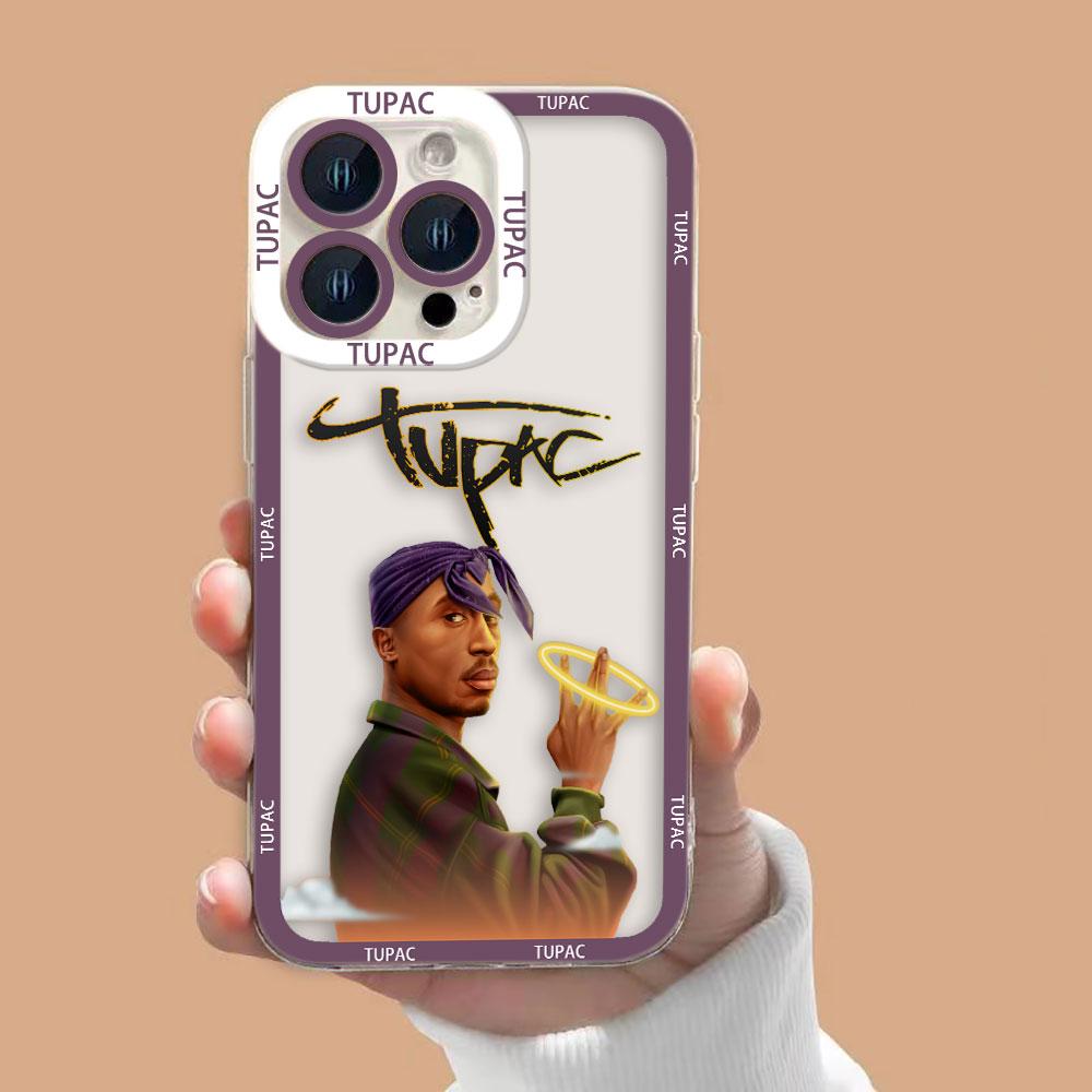 Прозрачный чехол для телефона с изображением рэпера 2Pac Tupac Shakur Для iPhone Apple 17 17E AIR 16E 16 15 14 12 13 11 Pro 8 7 Plus Max Чехол-оболочка