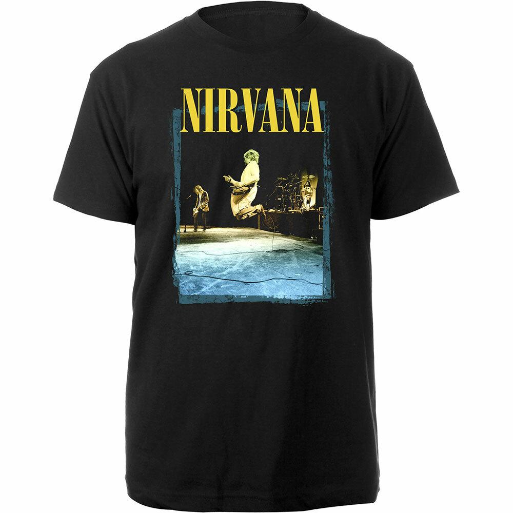 ** Nirvana Курт Кобейн Live At Reading Прыжок со сцены Футболка Мужская Женская Футболки Топ **