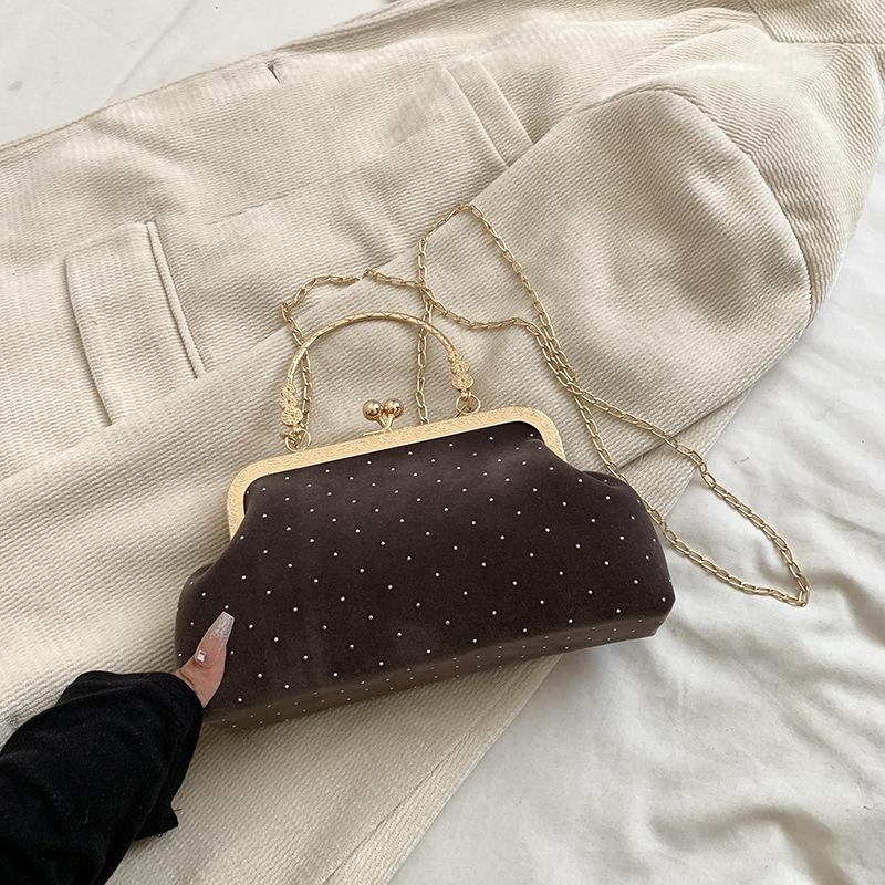 Осенняя сумка женская модная сумка через плечо сумка-мессенджер с бриллиантами в иностранном стиле сумка-ракушка темпераментная цепочка