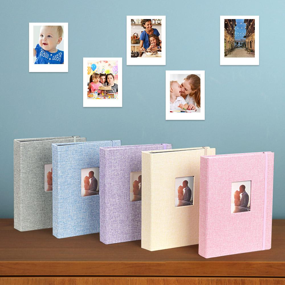 3-inch Instant Picture Case Cotton Hemp 208 Pockets Mini Instant Picture Album Waterproof Strap Design for Photo Business Card