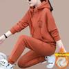 Women's Plush Sports Suits - Fall/Winter 2025 Hooded Pullover & Pants Set