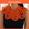 Handwoven Wooden Ethnic Pendant Necklace Shawl Chain Accessory For Women Wear