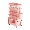 Rolling Mobile Bookshelf with Wheels 5 Tiers Large Capacity Strong Load Bearing Capacity Utility