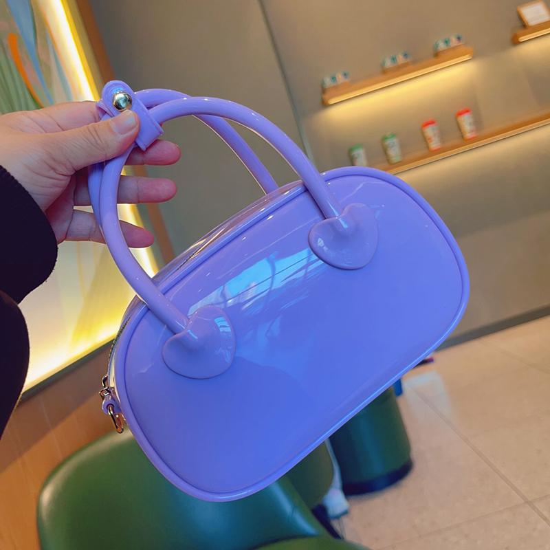 Женская летняя сумка-желе из ПВХ конфетного цвета, маленькая сумка через плечо, модная сумка с цепочкой и верхней ручкой, на молнии, сумка кроссбоди CLE