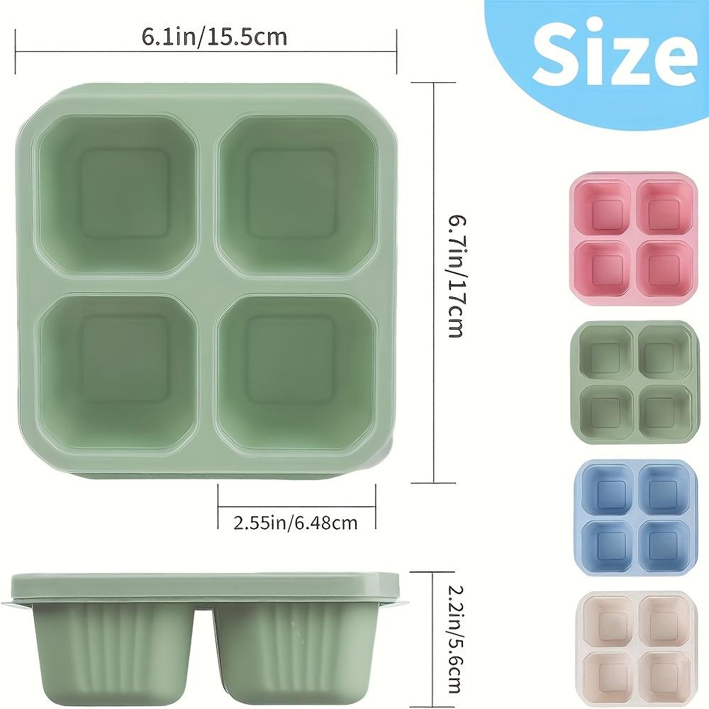 2 шт. ланч-боксы bento с 4 отделениями и крышками, пригодны для микроволновой печи и посудомоечной машины, 4 цвета, идеально подходят для приготовления еды, офиса, кемпинга и школы