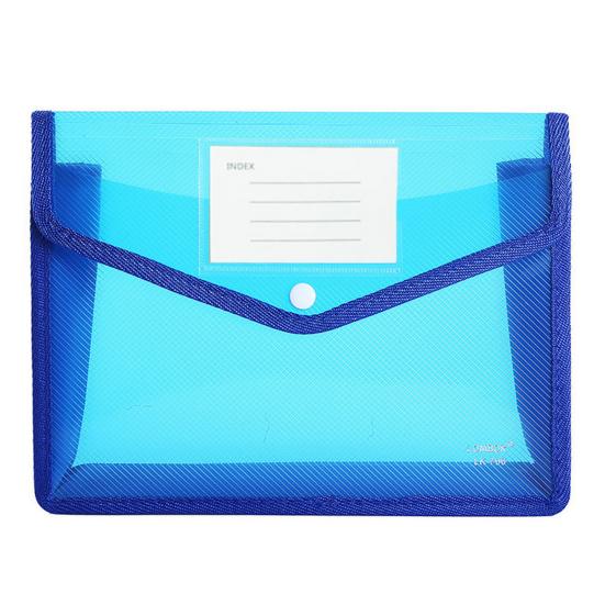 A4 Colorful File Folder with Label Pocket Horizontal Snap Button Portable Examination Paper Document File Organizer Bag School Supplies