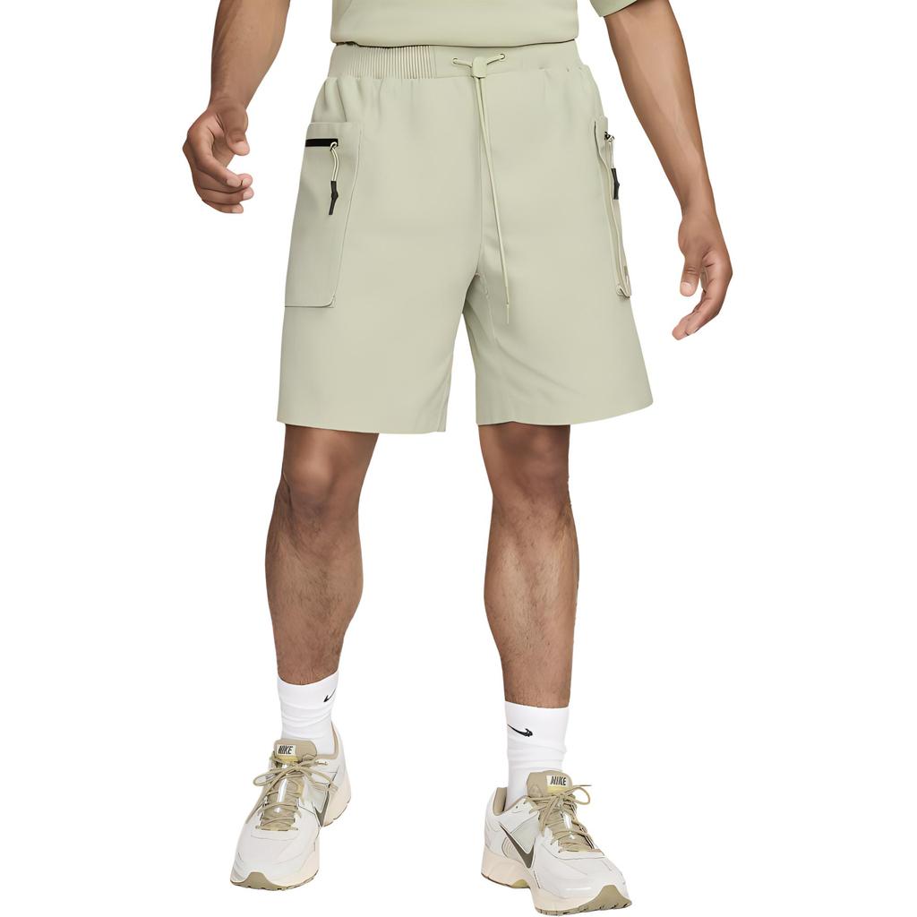 Nike Sportswear Tech Pack Logo Embroidered Comfortable Lace-Up Woven Casual Shorts Men Shorts Olive FB7528-371