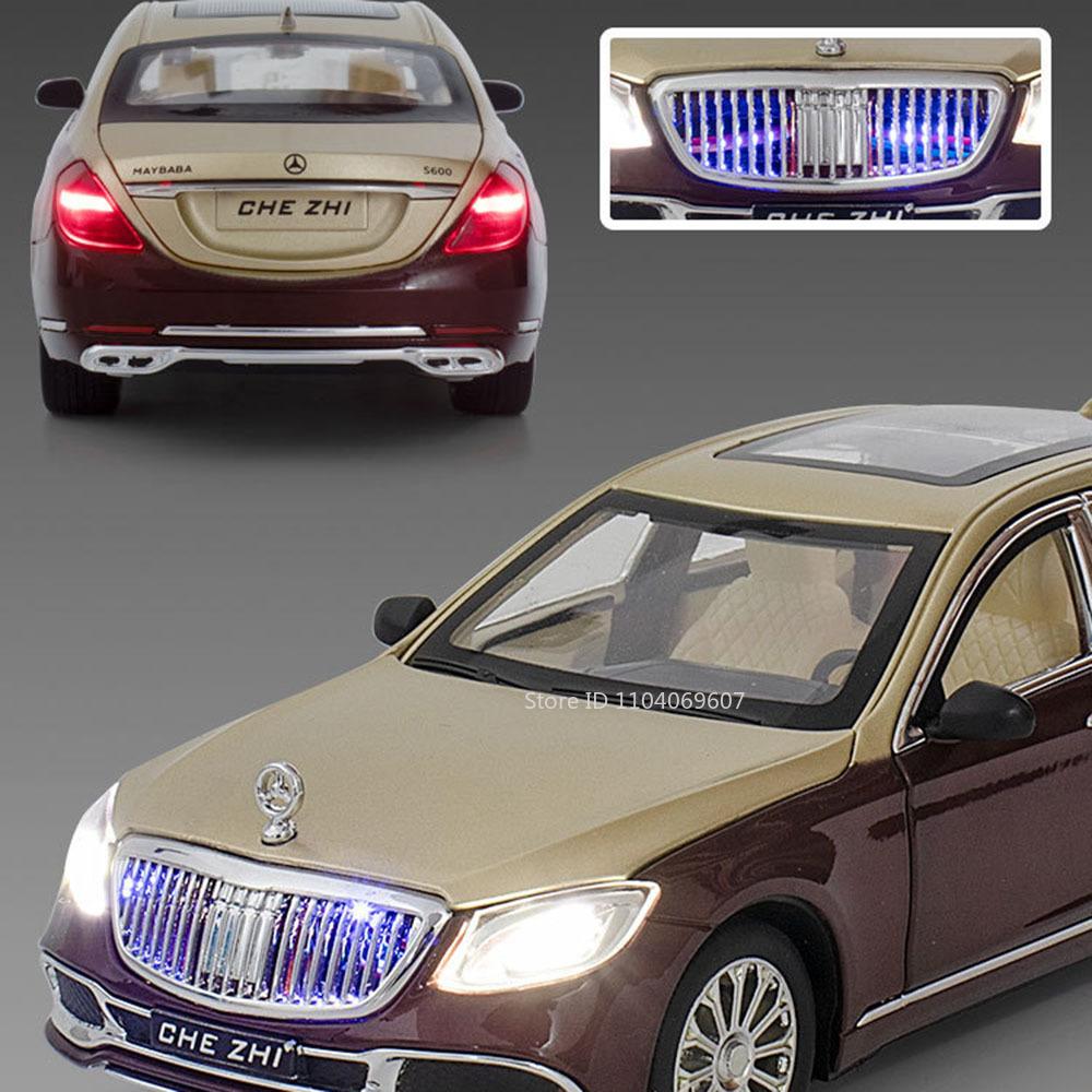 1:24 Игрушечные миниатюрные модели автомобилей Gls600 Сплав Литье под давлением Звук Свет 6 дверей открываются Оттянуть Напоминание Модели транспортных средств Для мальчиков Подарки