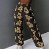 Women's Cute Teddy Bear Plush Pajama Pants, Soft, Fleece-lined, Warm, Comfortable Plush Pants, Casual Pants