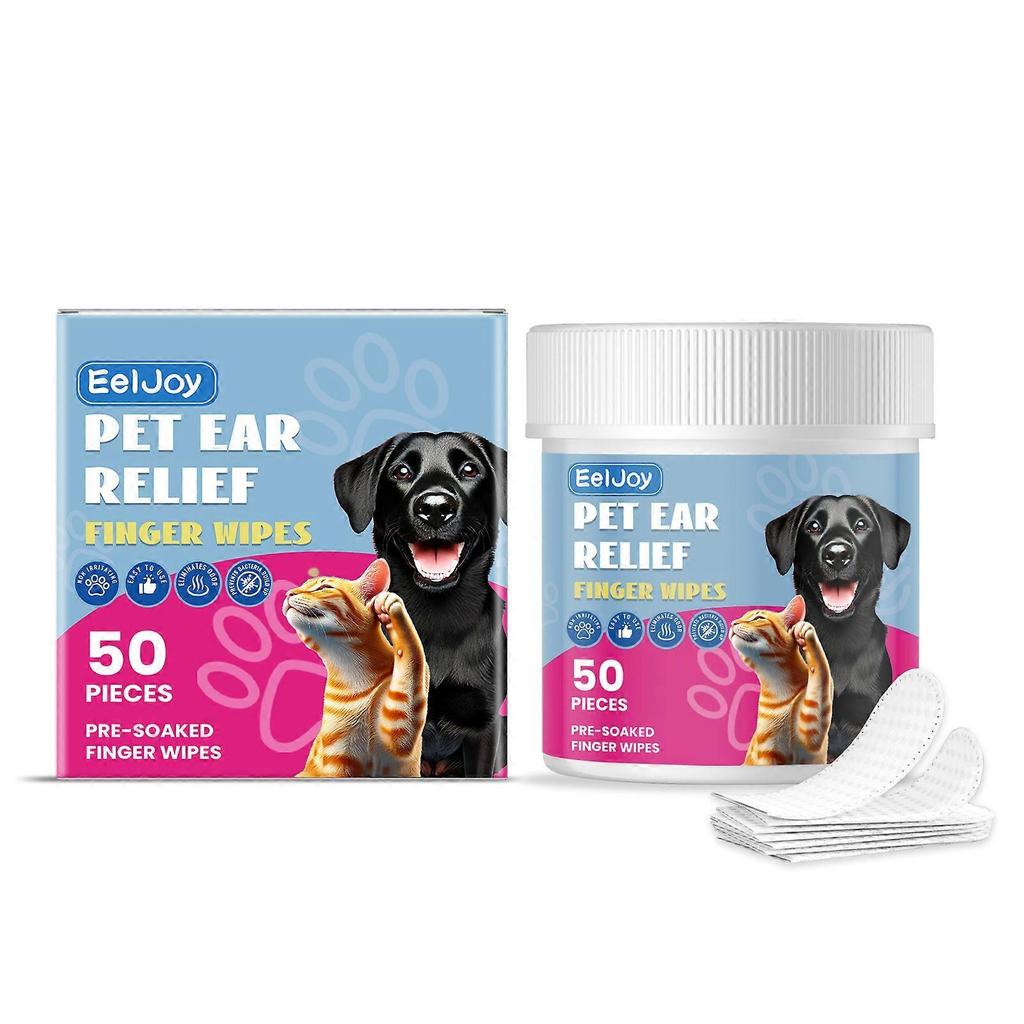 Eeljoy Pet Ear Cleaning Finger Wipes Pet Ear Discomfort Cleaning Earwax Care Finger Wipes