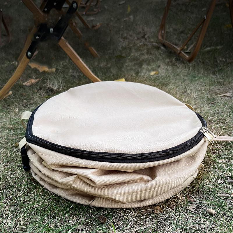 Home Camping Trash Can Pop-Up Circular Storage Pail Canvas Foldable Recycling Bin Outdoor Garbage Garden Yard Garbage Bag New