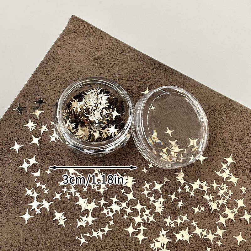 1Box Nail Glitter Star Shape Sequins Sparkly Flakes Paillette Nail Art Charms Decorations Diy Slices Accessories