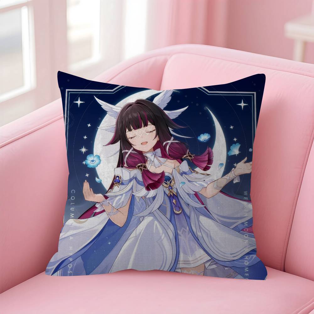 Game CColumbina Genshin cute Impact Pillow Gift Home Office Decoration Pillow Bedroom Sofa Car Cushion CoverPillow Case