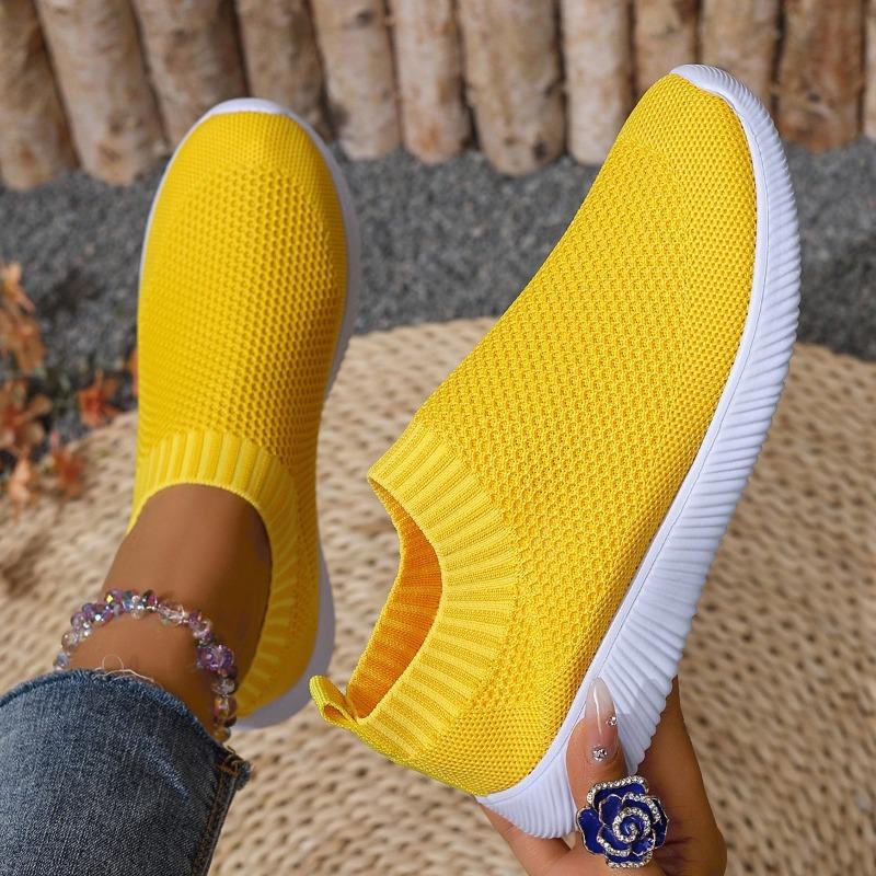 Fashion Fashionable and Lightweight Flat Sports Shoes for Women, New Summer Round Toe Mesh Breathable Soft-soled Single Shoes