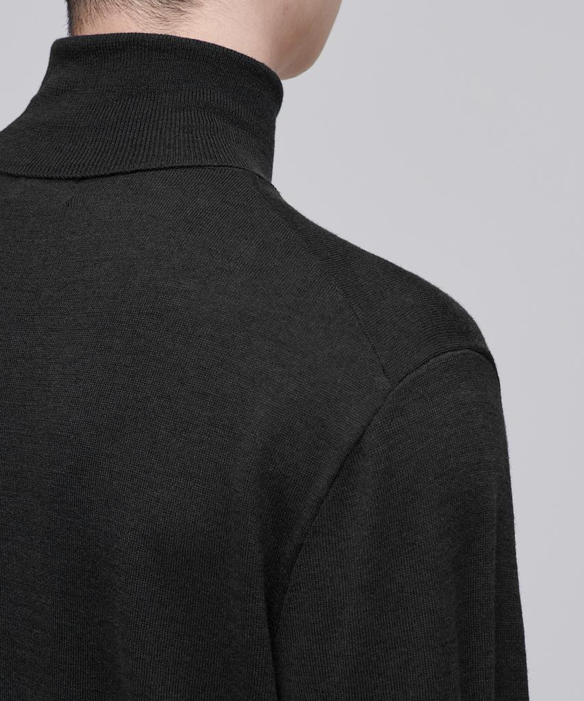 MUSINSA STANDARD Merino Wool Blend High-Gauge Turtleneck Knit [Gunmetal]