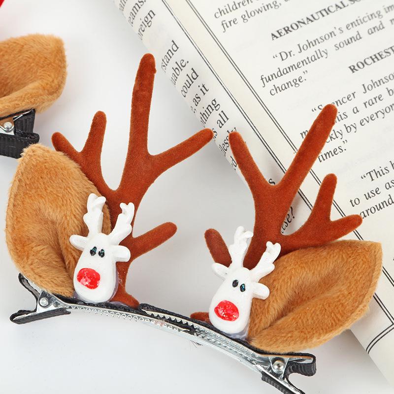 Cartoon Cute Deer Antler Hairband & Clip: Women's Christmas Accessory