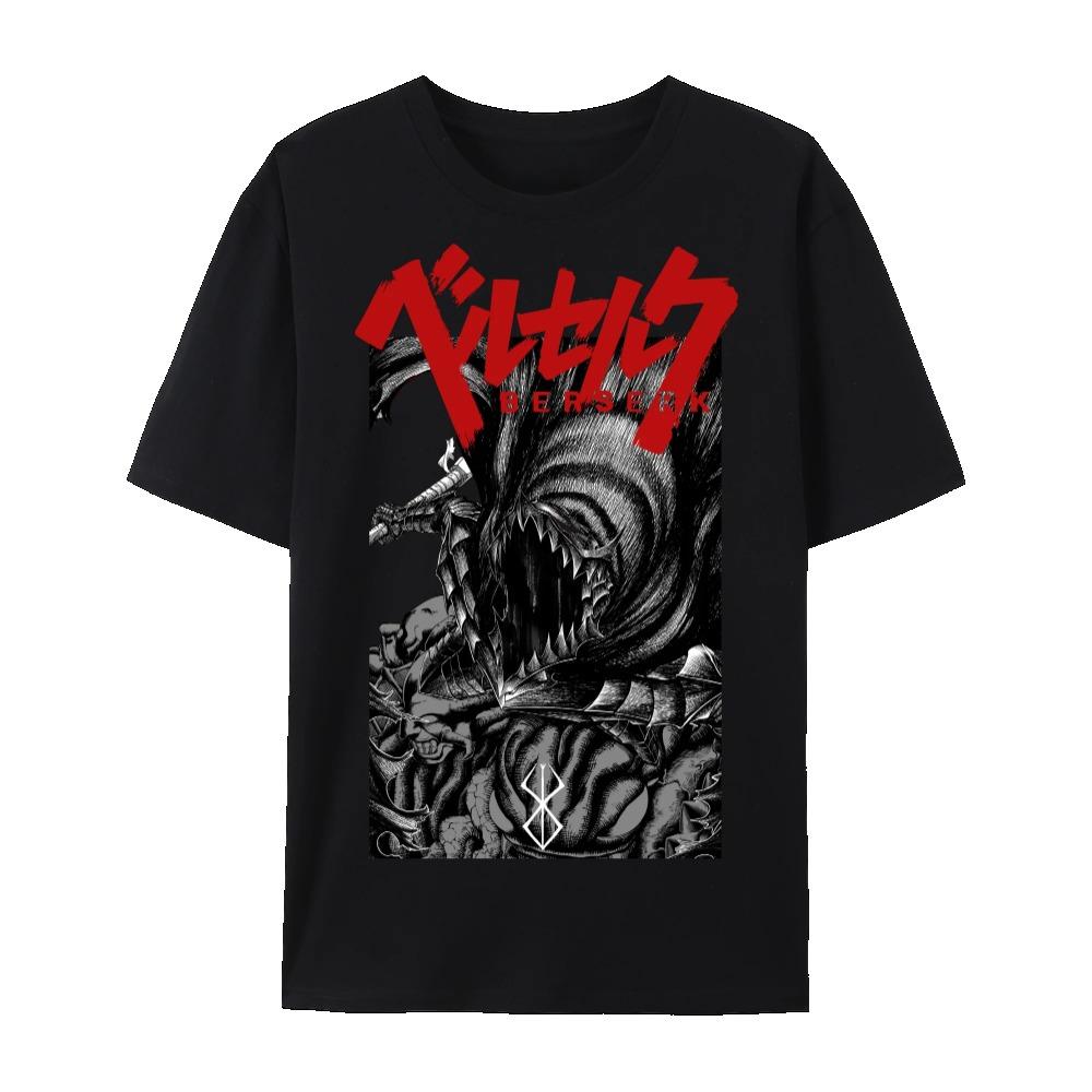 Футболка Berserk Gess & Griffith Graphic Cotton, рубашка-унисекс с коротким рукавом и круглым вырезом в японском стиле