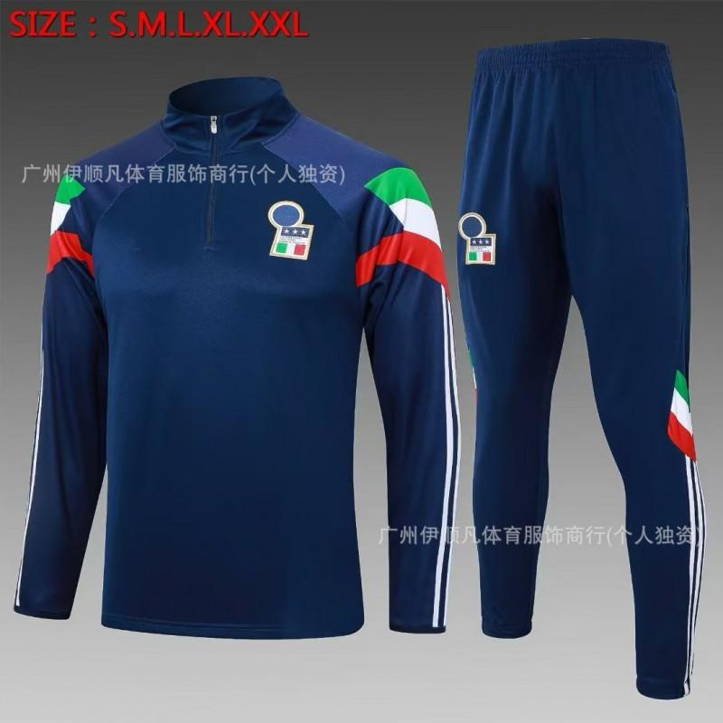 Men Women Soccer Training Jersey Half-Zip Warm-Up Top Napoli PSG AC Milan Brazil Manchester United Fans