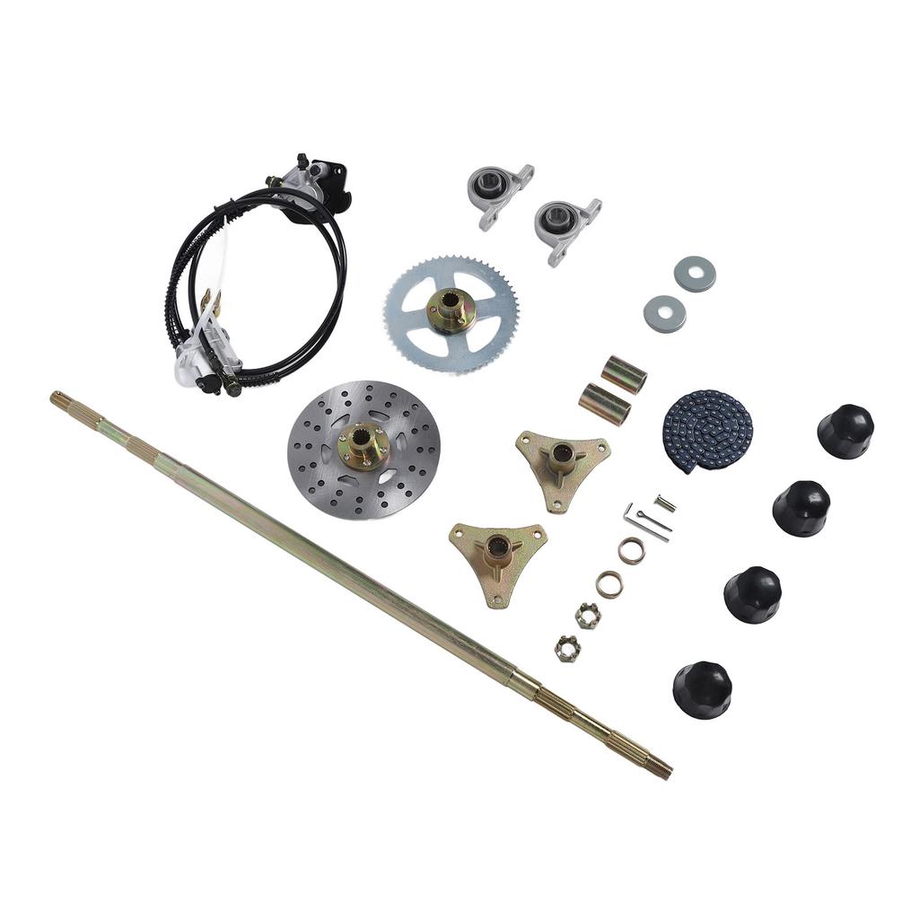 Комплект тормозных суппортов Go с дисковыми тормозами 29 дюймов Повышает устойчивость Прочный Плавное вождение Комплект задней оси Go-карта для 50cc 70cc 90cc квадроциклов