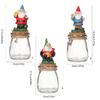 Christmas Themed Resins Dwarf Gnomes Figurine Candy Jar Glass Cookie Food Storage Container Table Decors Ornament Gift