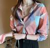 2025 Spring/Summer Women's Retro Hong Kong Style Long Sleeve Shirt - Loose and Slim Fit Design