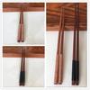 1 Pair New 23.5CM Handmade Japanese Natural Chestnut Wood Chopsticks Value Gift Chinese Food Tie Line