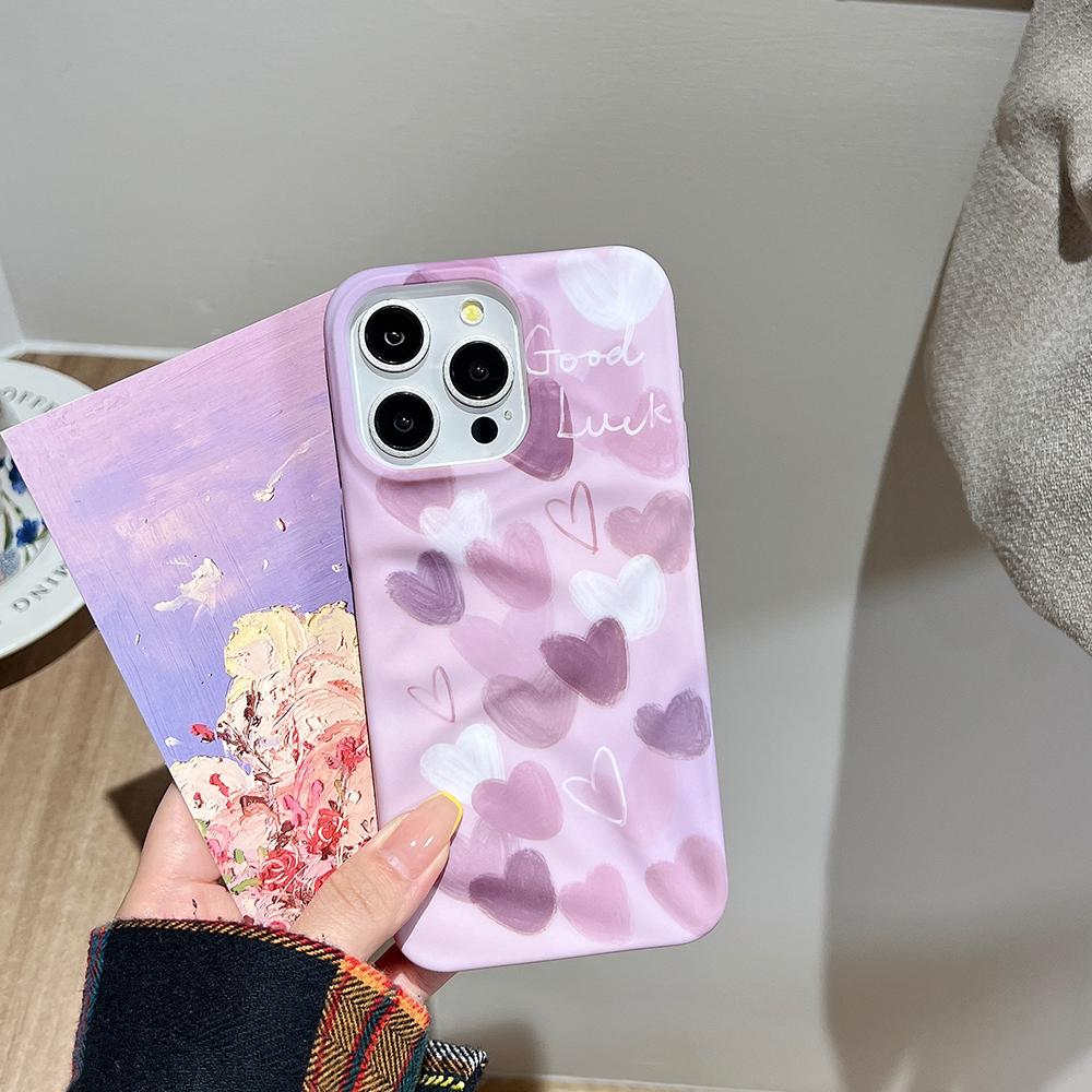 Love Heart Soft Shockproof Bumper Fashion Phone Case For iPhone 11 12 13 14 15 16 Pro Max Cute Silicone Back Cover Case