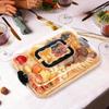 Divided Grid Bamboo Cheese Board Snap-On Lid Wooden Cheese Board Durable Charcuterie Board  Parties